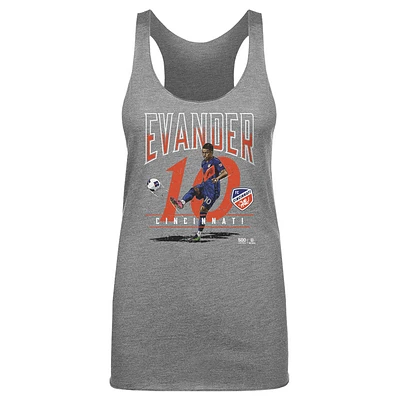 Women's 500 Level Evander Gray FC Cincinnati Feature Tri-Blend Tank Top