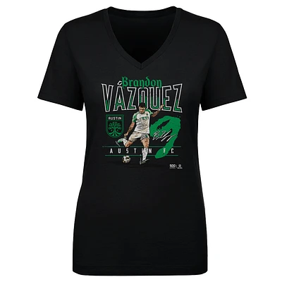 Women's 500 Level Brandon Vazquez Black Austin FC Feature V-Neck T-Shirt