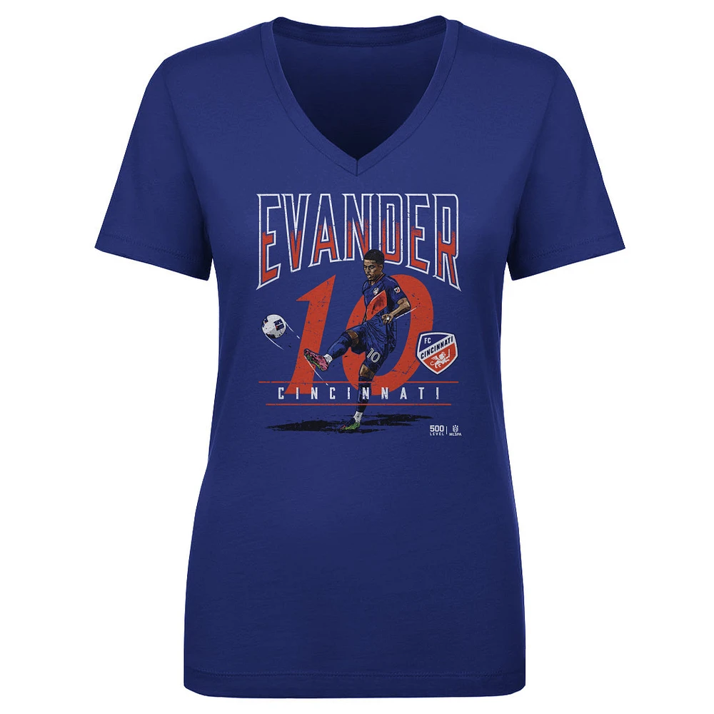 Women's 500 Level Evander Blue FC Cincinnati Feature V-Neck T-Shirt