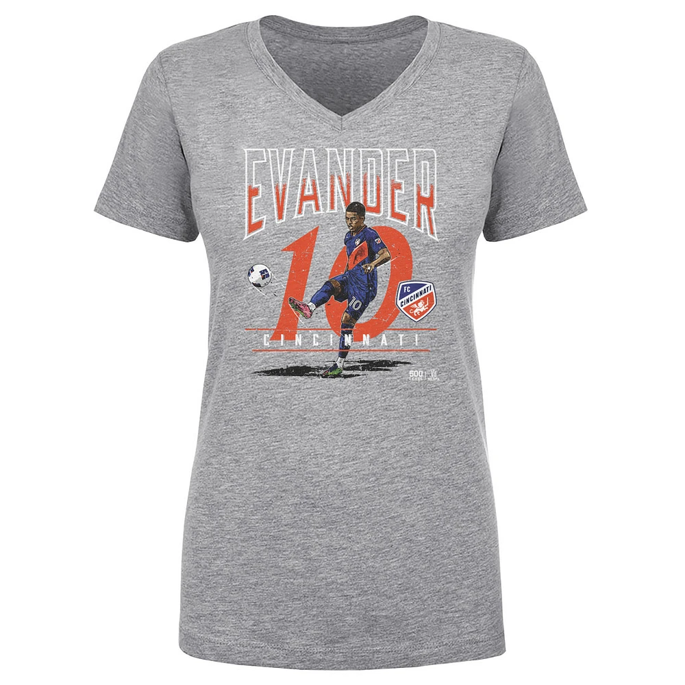 Women's 500 Level Evander Heather Gray FC Cincinnati Feature V-Neck T-Shirt