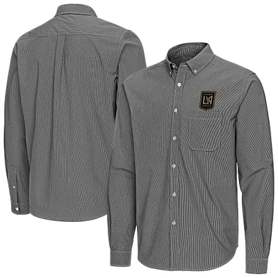 Men's Antigua LAFC Porter Woven Tri-Blend Long Sleeve Button-Down Shirt
