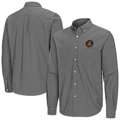 Men's Antigua Atlanta United FC Porter Woven Tri-Blend Long Sleeve Button-Down Shirt