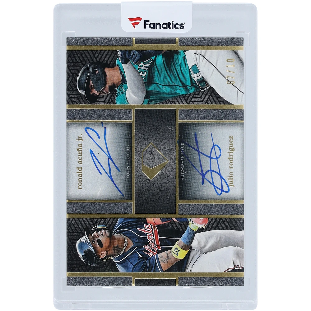 Ronald Acuña Jr. and Julio Rodriguez Autographed 2024 Topps Diamond Icons Black Dual Auto #IDA-AR #7/10 Card