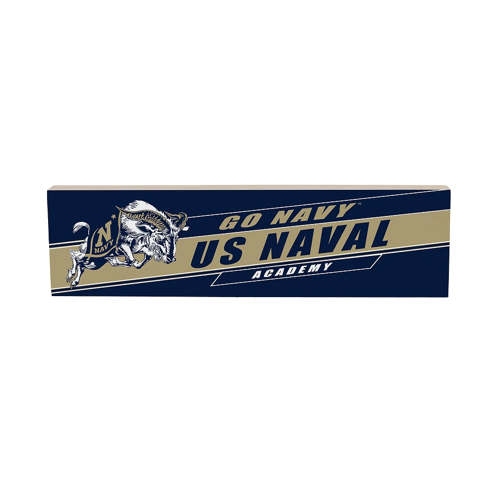 Navy Midshipmen 5" x 18" Shadow Logo Wood Mantle Sign
