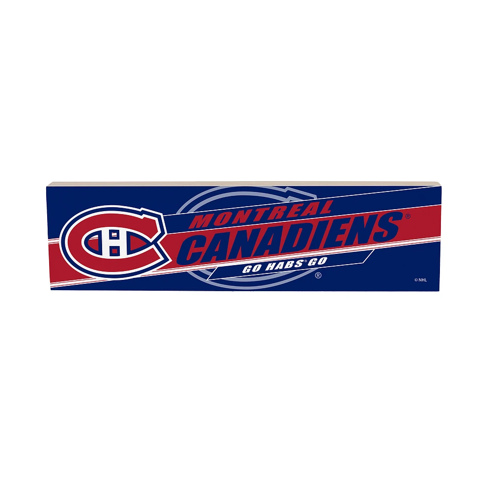 Montreal Canadiens 5" x 18" Shadow Logo Wood Mantle Sign