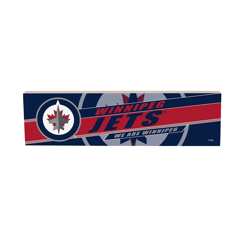 Winnipeg Jets 5" x 18" Shadow Logo Wood Mantle Sign