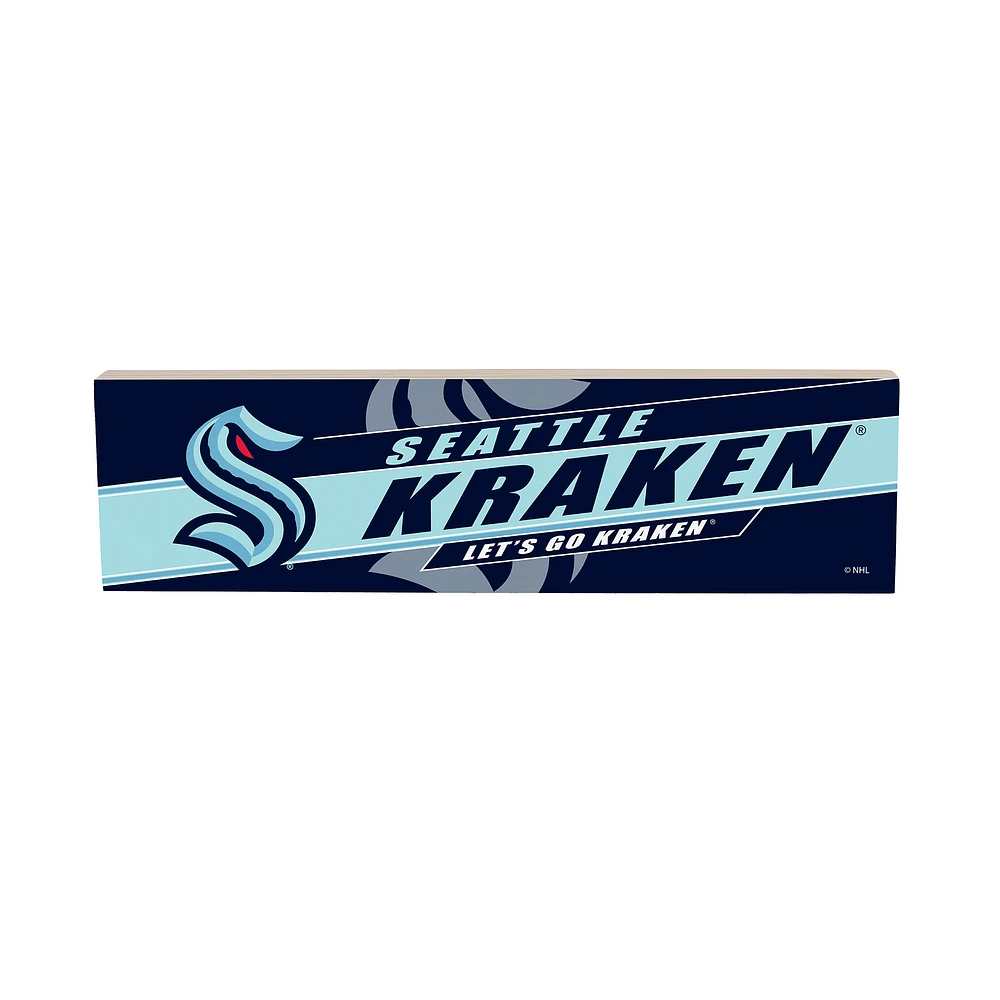 Seattle Kraken 5" x 18" Shadow Logo Wood Mantle Sign