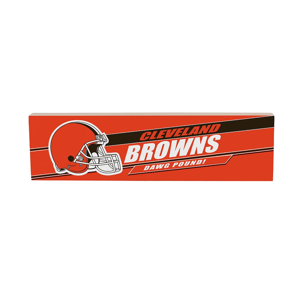 Cleveland Browns 5" x 18" Shadow Logo Wood Mantle Sign