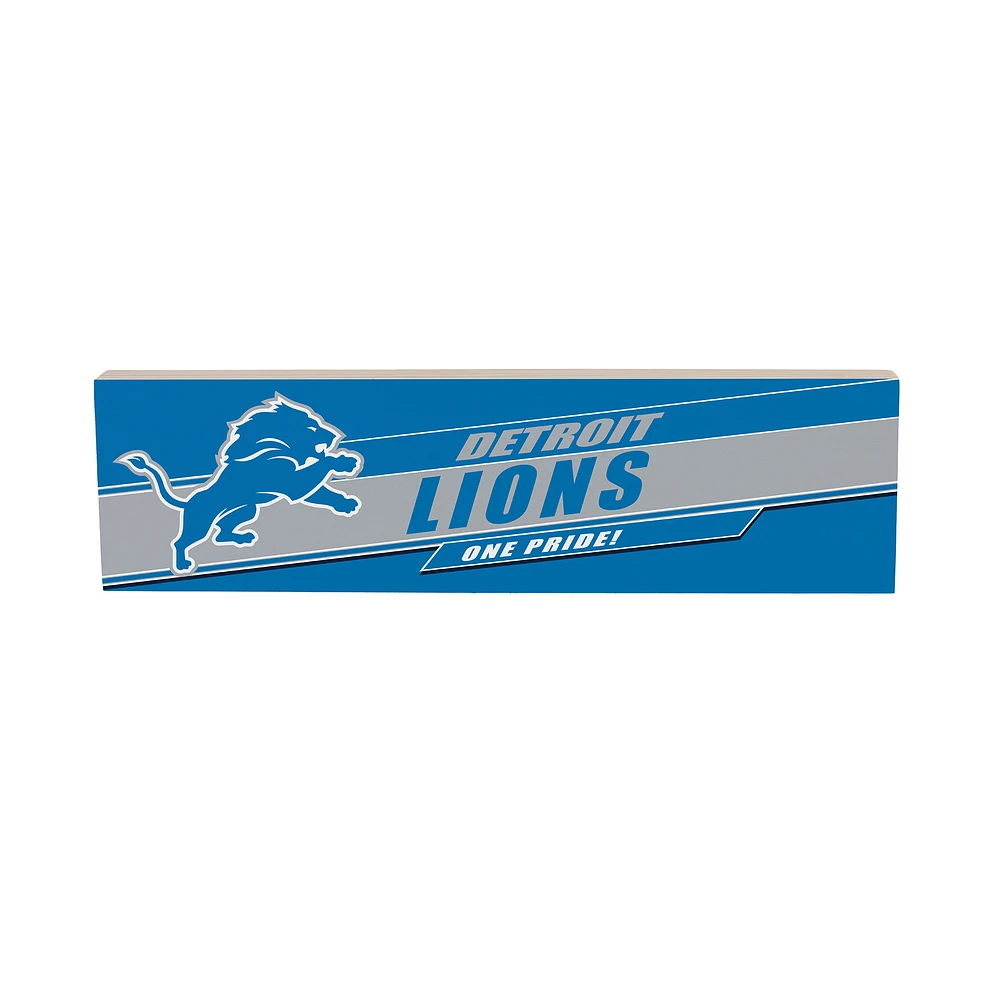 Detroit Lions 5" x 18" Shadow Logo Wood Mantle Sign