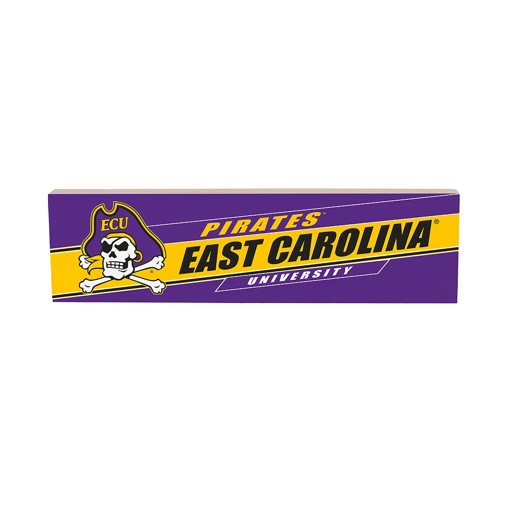 ECU Pirates 5" x 18" Shadow Logo Wood Mantle Sign
