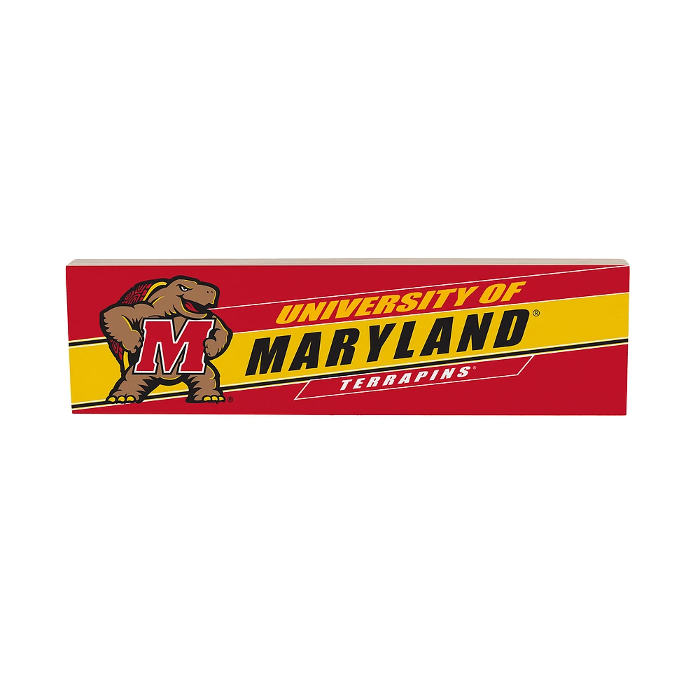 Maryland Terrapins 5" x 18" Shadow Logo Wood Mantle Sign
