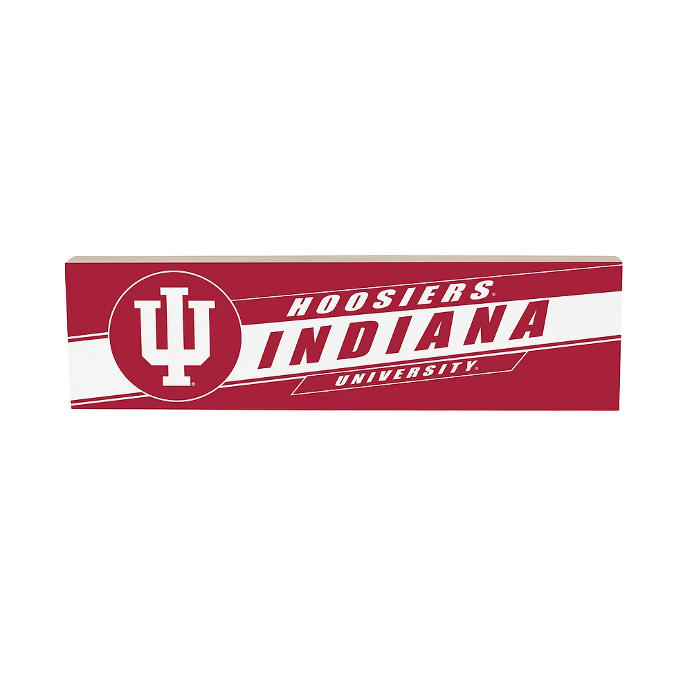 Indiana Hoosiers 5" x 18" Shadow Logo Wood Mantle Sign