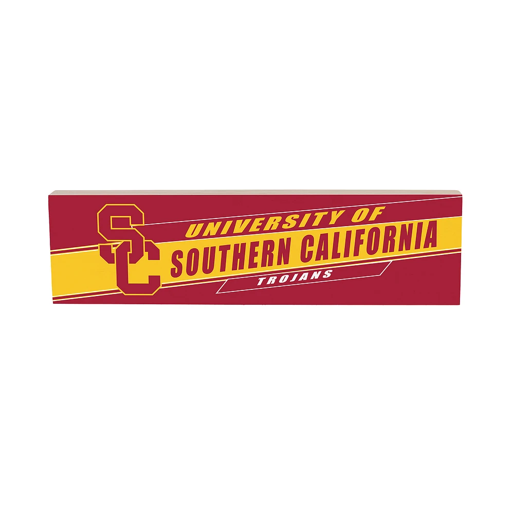 USC Trojans 5" x 18" Shadow Logo Wood Mantle Sign