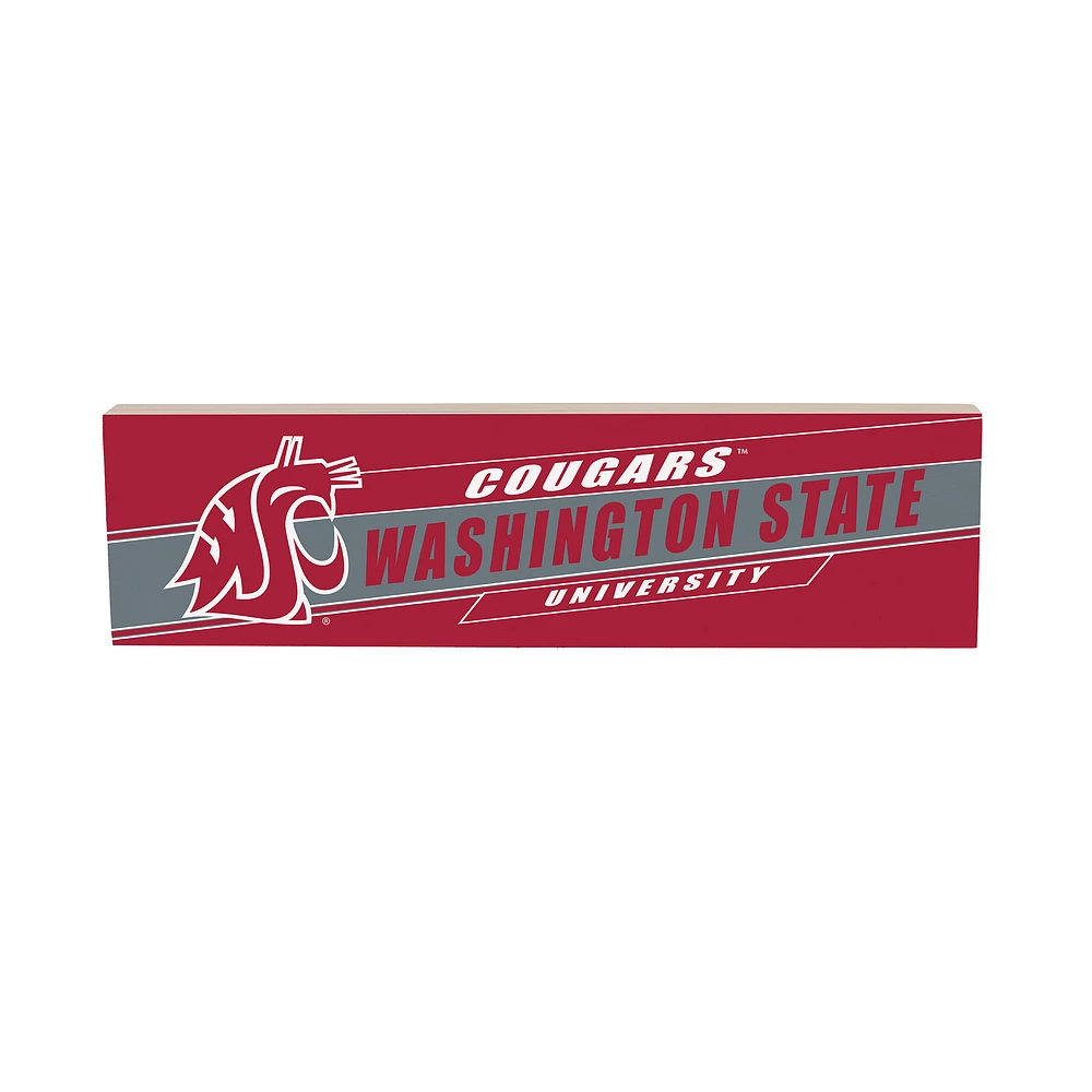 Washington State Cougars 5" x 18" Shadow Logo Wood Mantle Sign