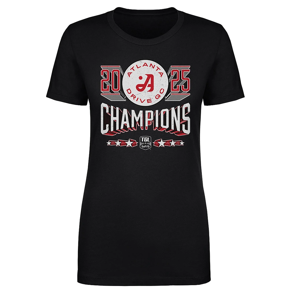 Women's 500 Level Black Atlanta Drive GC 2025 TGL Champions T-Shirt