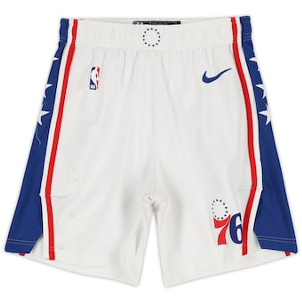 Philadelphia 76ers Team-Issued White Nike Shorts from the 2024-25 NBA Season