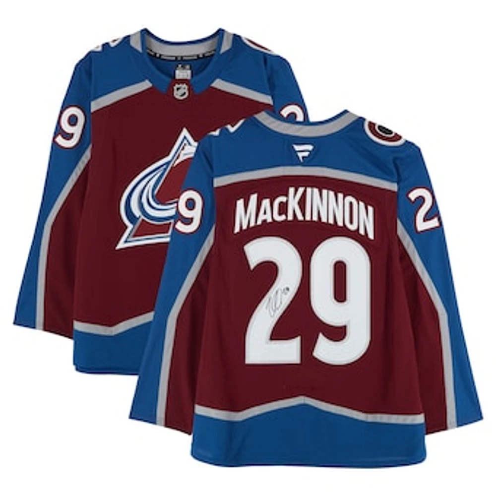 Nathan MacKinnon Colorado Avalanche Autographed Burgundy Fanatics Premium Jersey