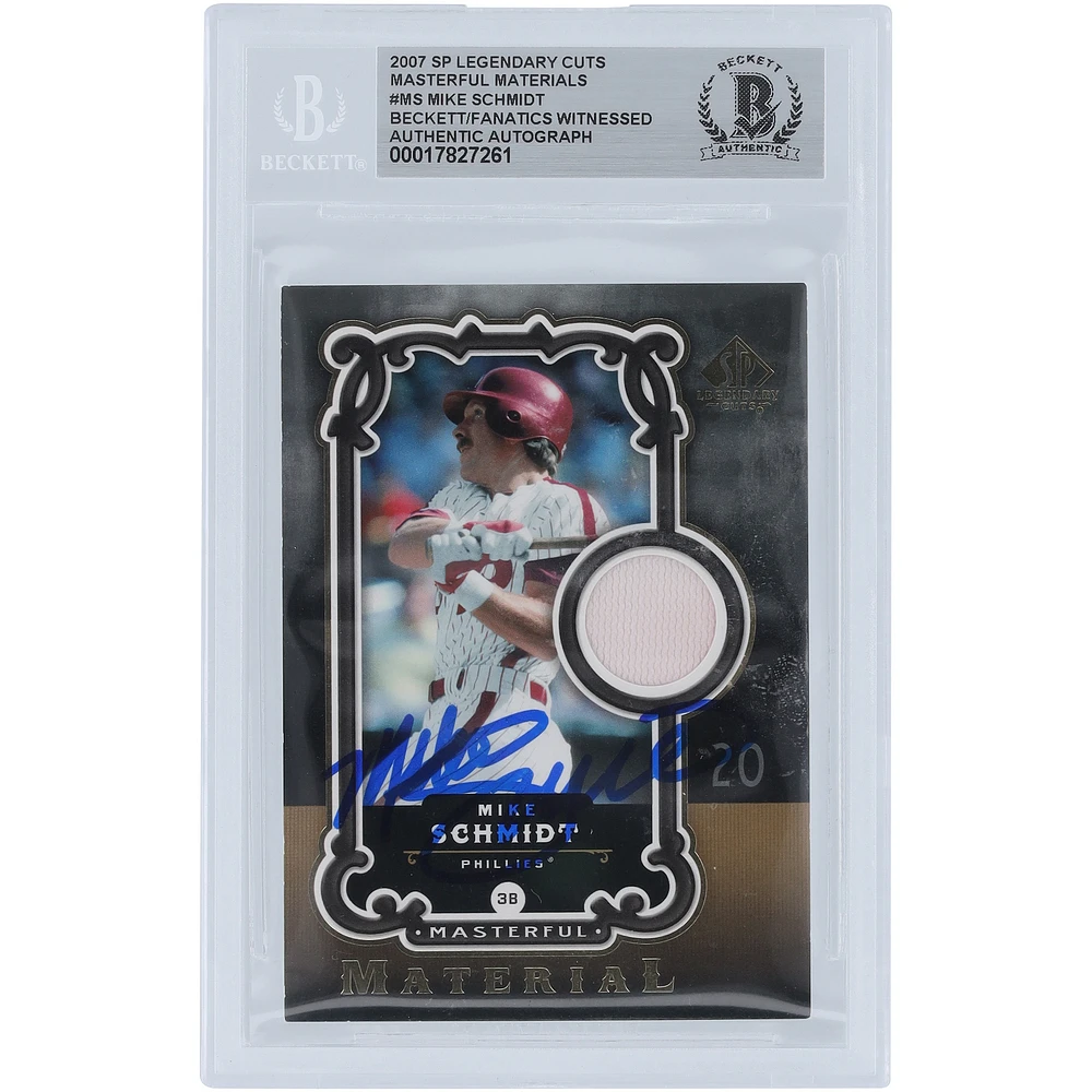 Mike Schmidt Philadelphia Phillies Autographed 2007 Upper Deck SP Legendary Cuts Relic #MM-MS Beckett Fanatics Witnessed Authenticated Card