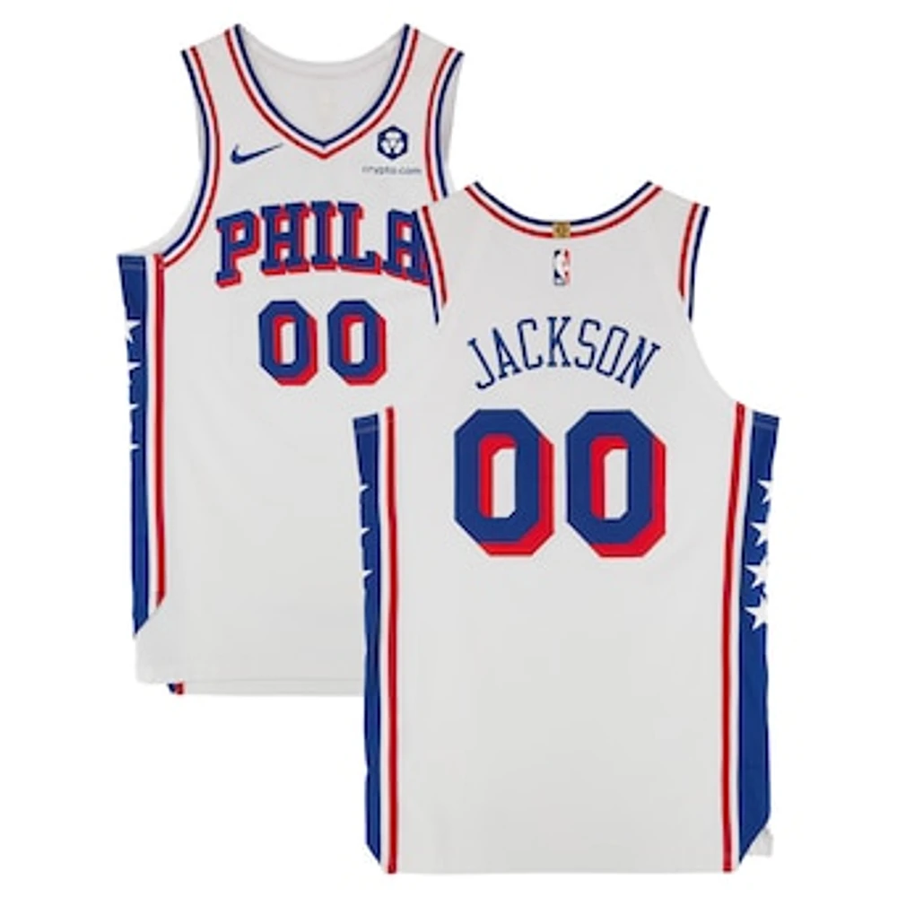 Reggie Jackson Philadelphia 76ers Game-Used #00 White Jersey vs. Memphis Grizzlies on November 20, 2024 - Size 48+4