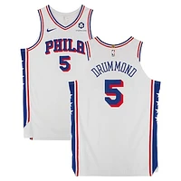 Andre Drummond Philadelphia 76ers Game-Used #5 White Jersey vs. Detroit Pistons on November 30, 2024 - Size 56+6
