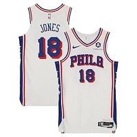 David Jones Philadelphia 76ers Player-Issued #18 White Jersey from the 2024-25 NBA Season - Size 48+4