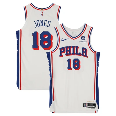 David Jones Philadelphia 76ers Player-Issued #18 White Jersey from the 2024-25 NBA Season - Size 48+4