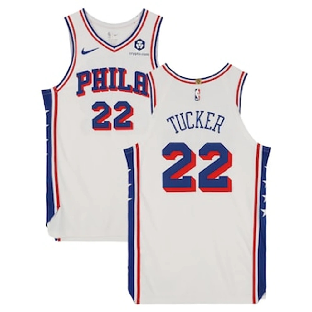 Jordan Tucker Philadelphia 76ers Player-Issued #22 White Jersey from the 2024-25 NBA Season - Size 50+4