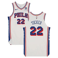 Jordan Tucker Philadelphia 76ers Player-Issued #22 White Jersey from the 2024-25 NBA Season - Size 50+4