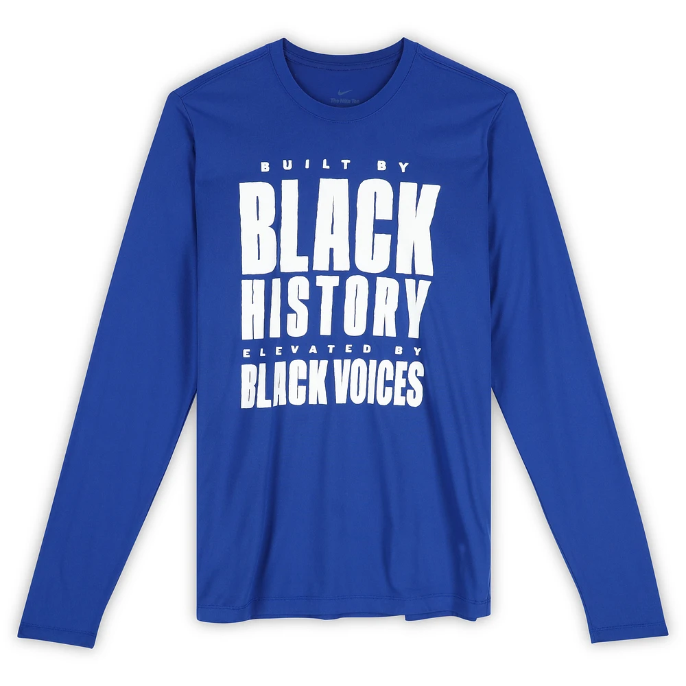 Ron Holland II Detroit Pistons Player-Worn Blue Black History Month Long Sleeve Shirt from the 2024-25 NBA Season - Size XL