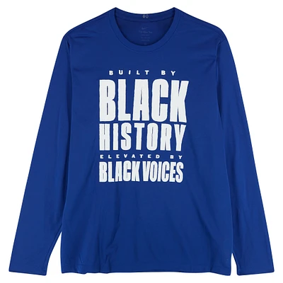 Philadelphia 76ers Team-Issued Royal Black History Month Long Sleeve Shirt from the 2024-25 NBA Season - Size 2XL