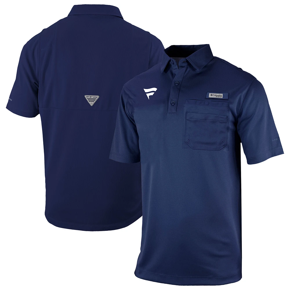 Men's Columbia Navy Fanatics Corporate Omni-Wick Flycaster Pocket Polo