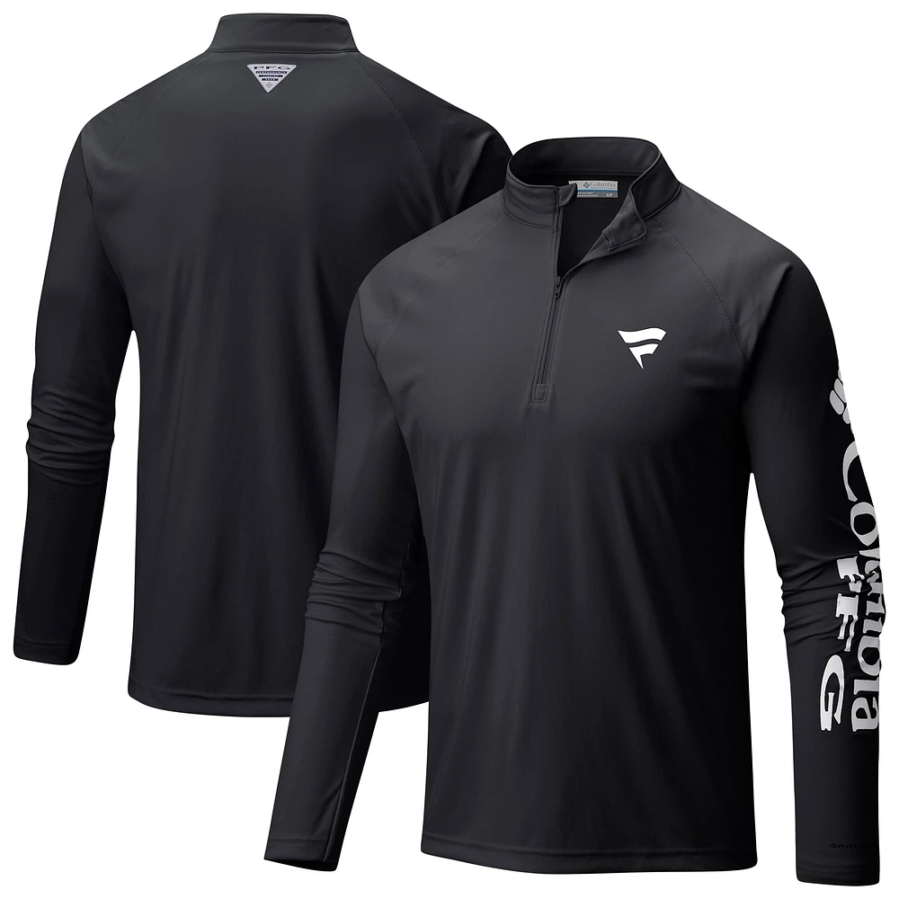 Men's Columbia Fanatics Corporate Terminal Tackle Omni-Wick Raglan Quarter-Zip Top