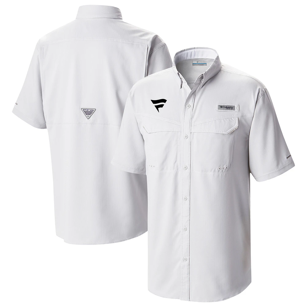 Men's Columbia White Fanatics Corporate Omni-Wick Low Drag Offshore Button-Up Shirt