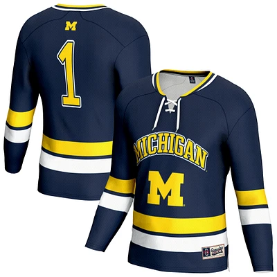 Youth GameDay Greats  Navy Michigan Wolverines Lightweight Men's Hockey Team Fashion Jersey