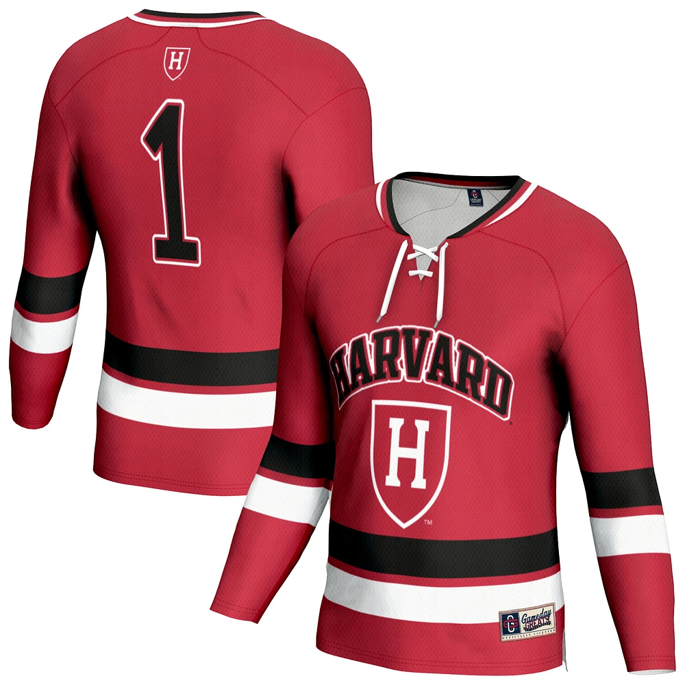 Unisex GameDay Greats Crimson Harvard Lightweight Men's Hockey Team Fashion Jersey