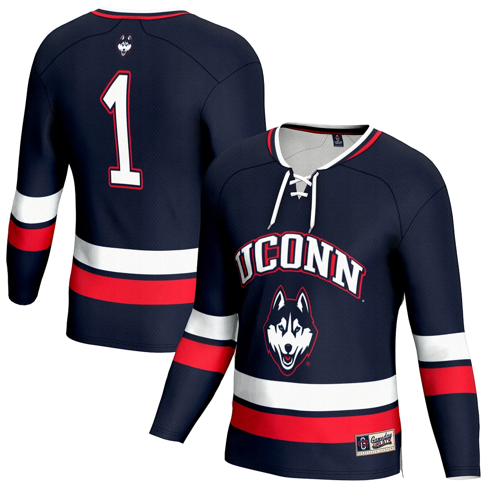 Unisex GameDay Greats Navy UConn Huskies Lightweight Men's Hockey Team Fashion Jersey