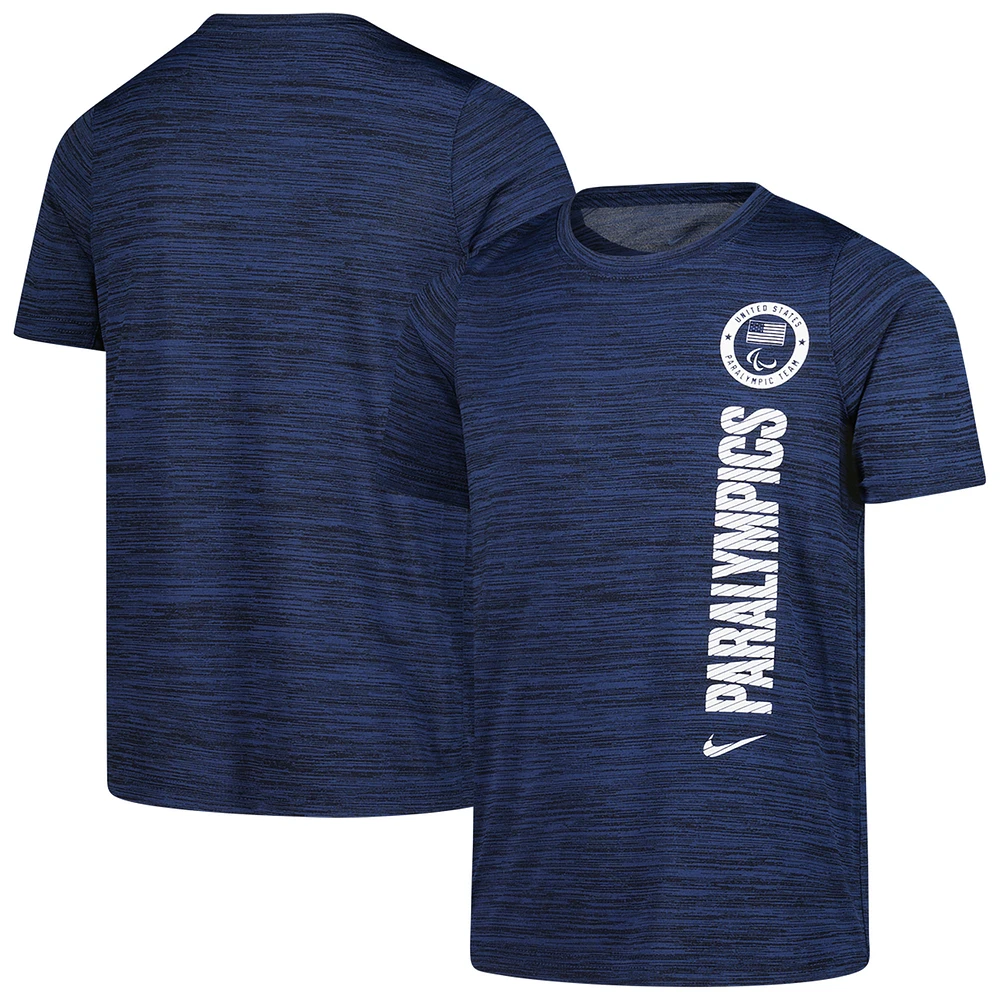Youth Nike Navy U.S. Paralympics Training Velocity Performance T-Shirt