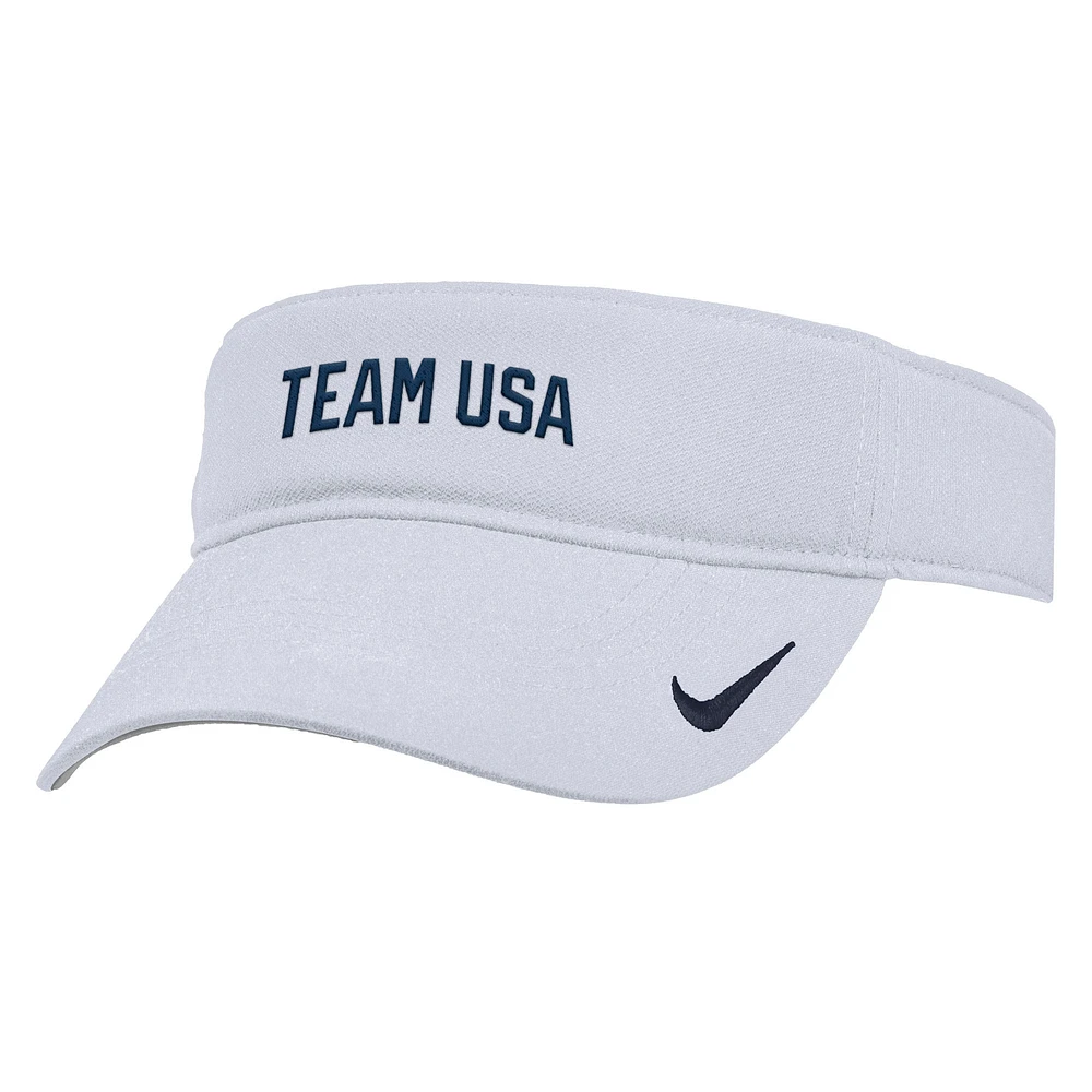Men's Nike White Team USA Ace Performance Adjustable Visor