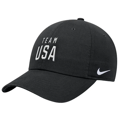 Men's Nike Black Team USA Club Adjustable Hat