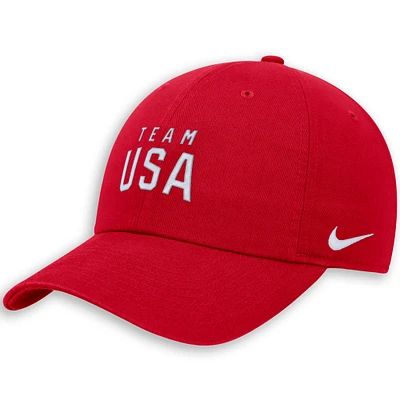 Youth Nike Red Team USA Club Adjustable Hat