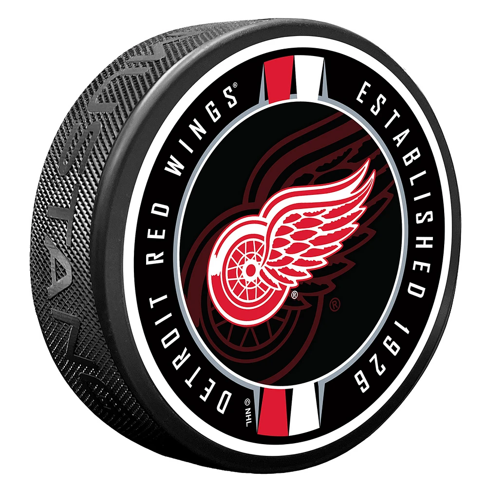 Detroit Red Wings Ribbon Hockey Puck