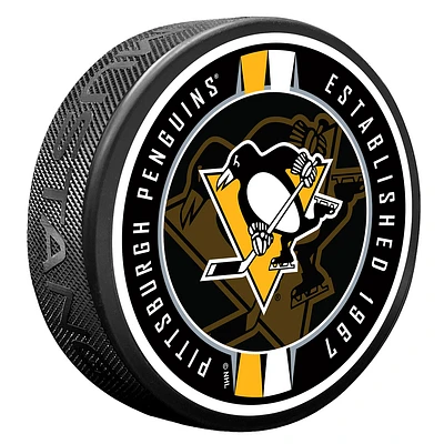 Pittsburgh Penguins Ribbon Hockey Puck