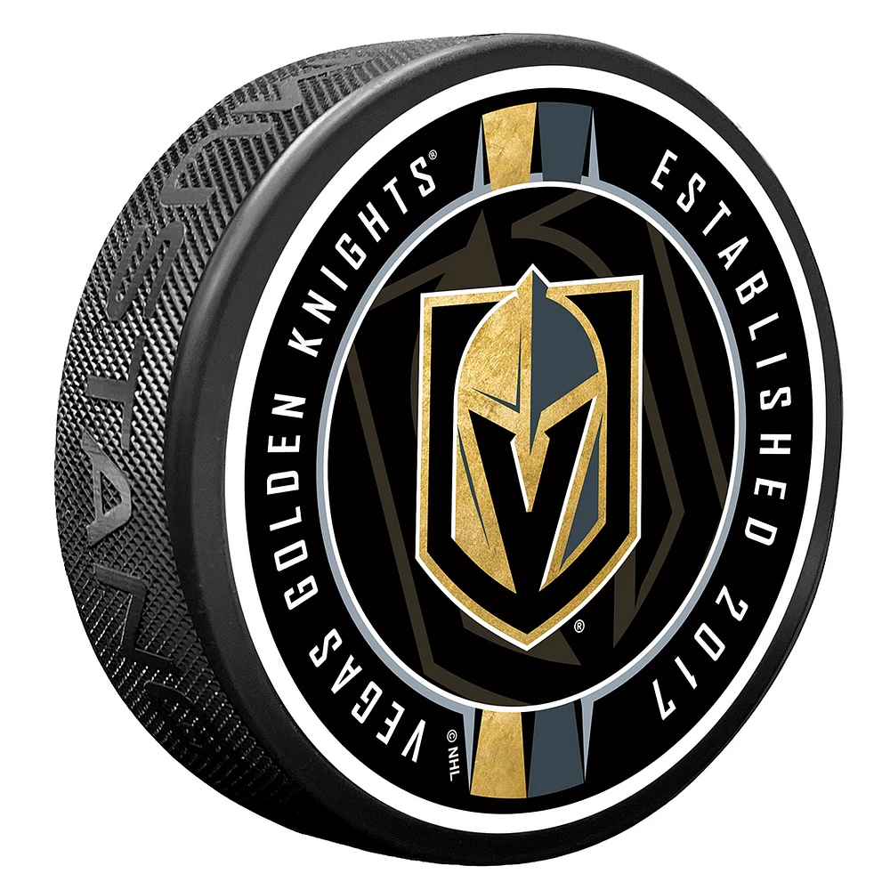 Vegas Golden Knights Ribbon Hockey Puck