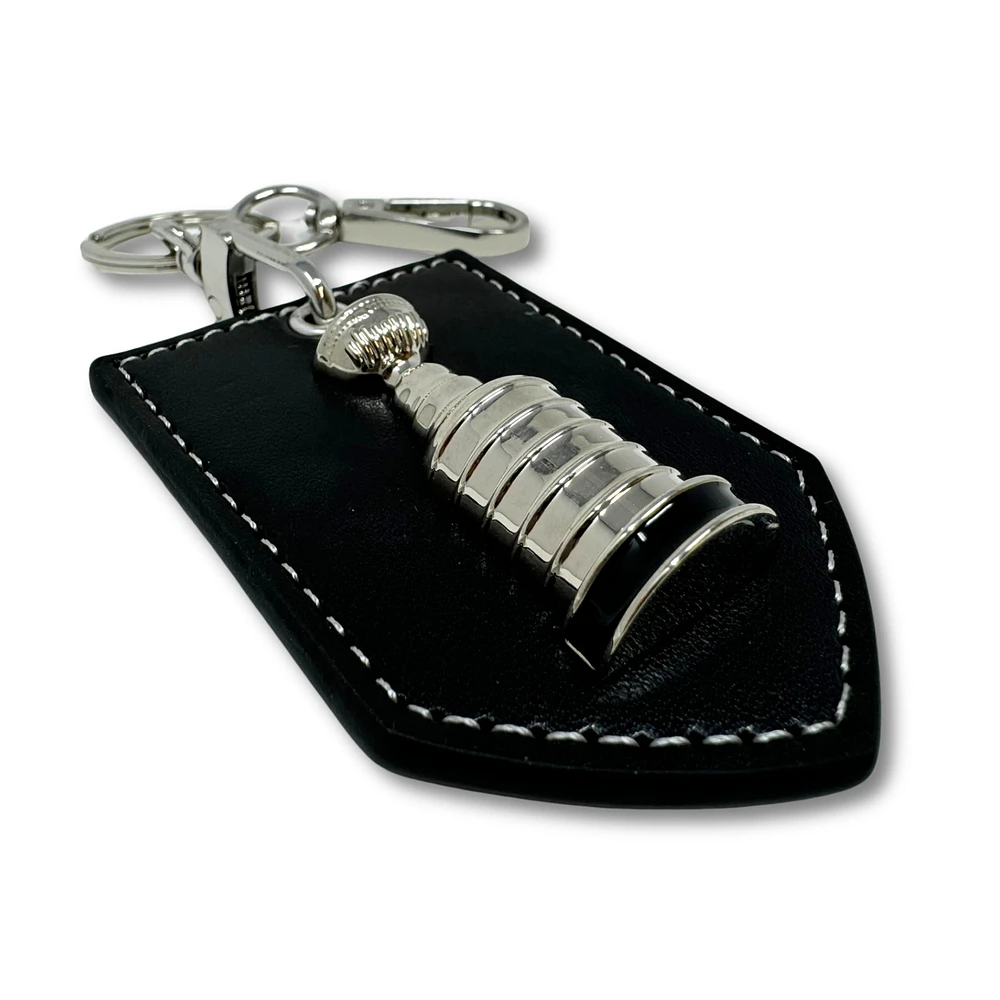 NHL Stanley Cup Leather and 3D Chrome Keychain