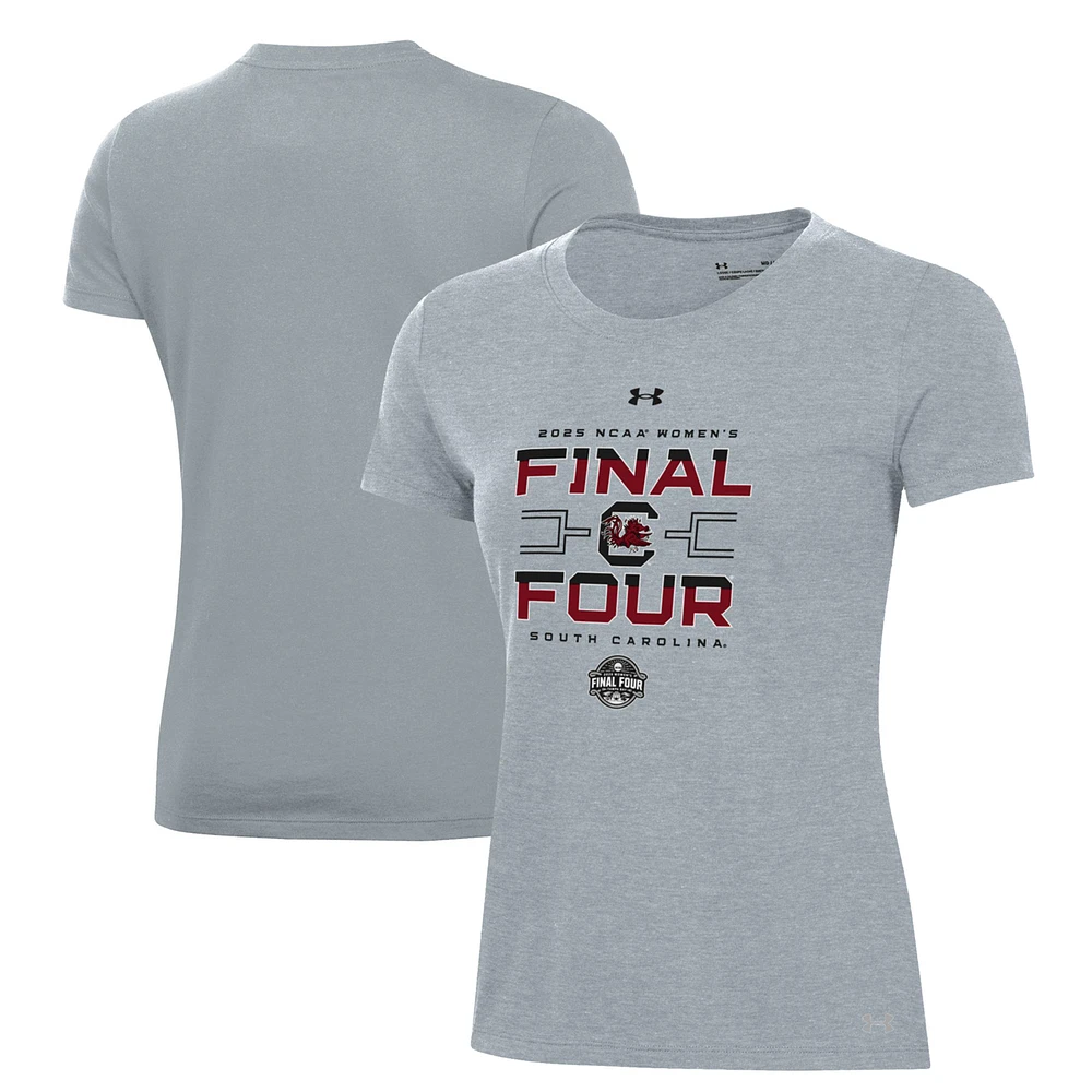 Women's Under Armour Gray South Carolina Gamecocks 2025 NCAA Basketball Tournament March Madness Final Four Regional Champions Locker Room T-Shirt