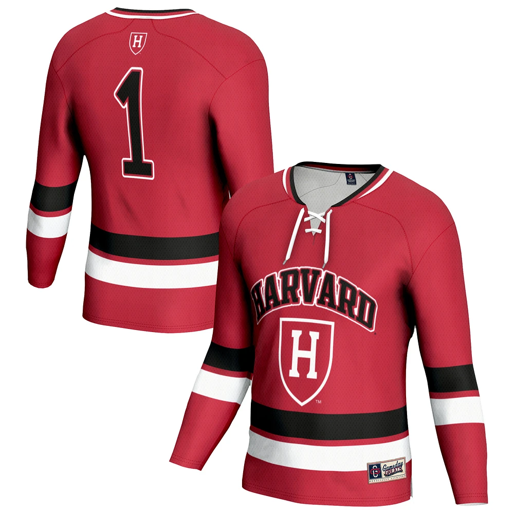Unisex GameDay Greats Crimson Harvard Lightweight Women's Hockey Team Fashion Jersey