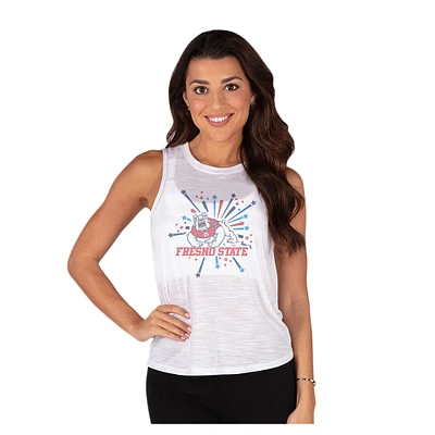 Women's Concepts Sport White Fresno State Bulldogs Infuse Knit Tank Top