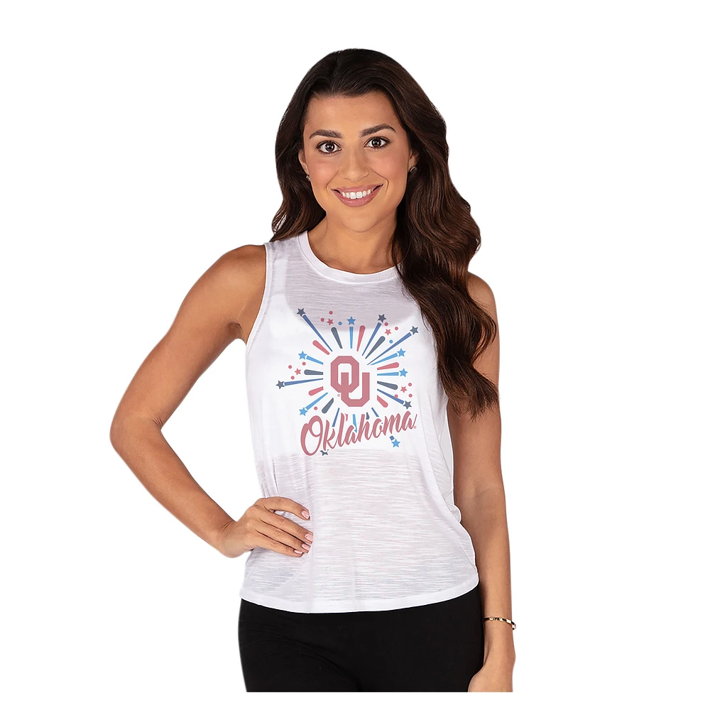 Women's Concepts Sport White Oklahoma Sooners Infuse Knit Tank Top