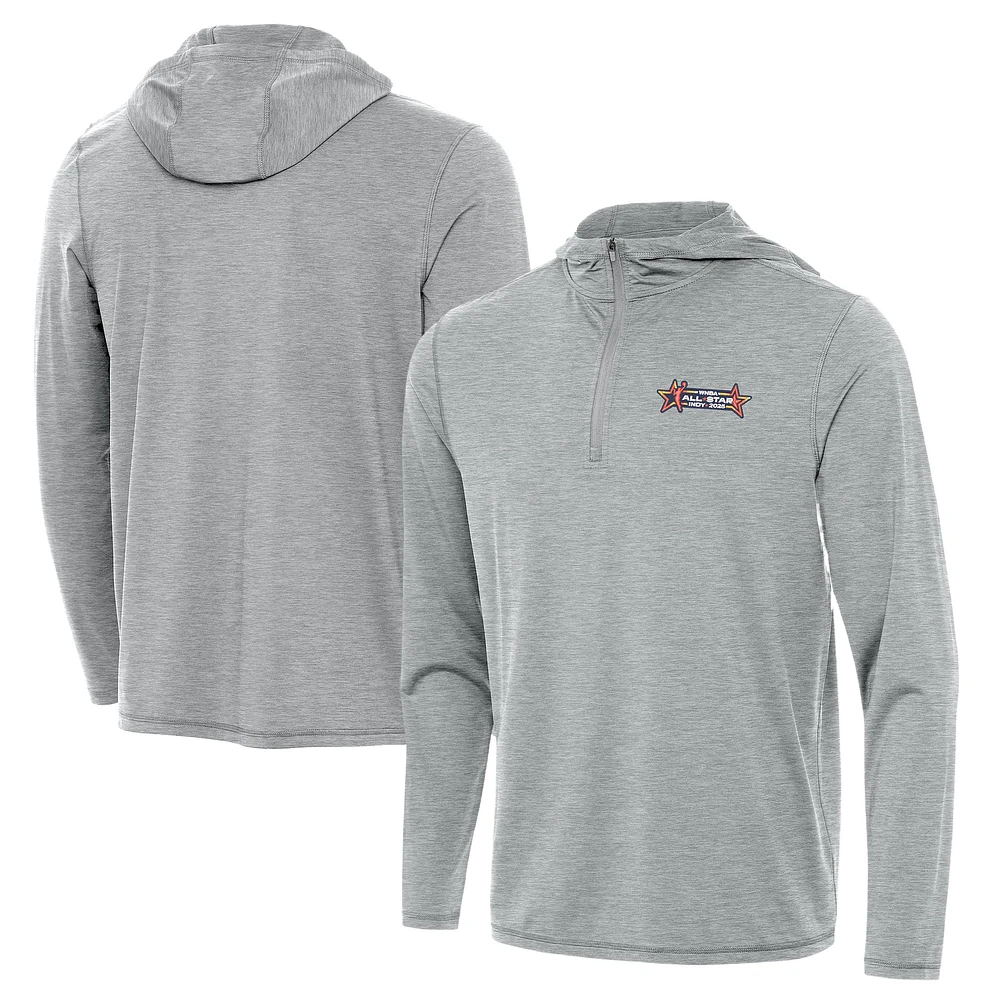 Men's Antigua Heather Gray 2025 WNBA All-Star Game Tidy Quarter-Zip Hoodie