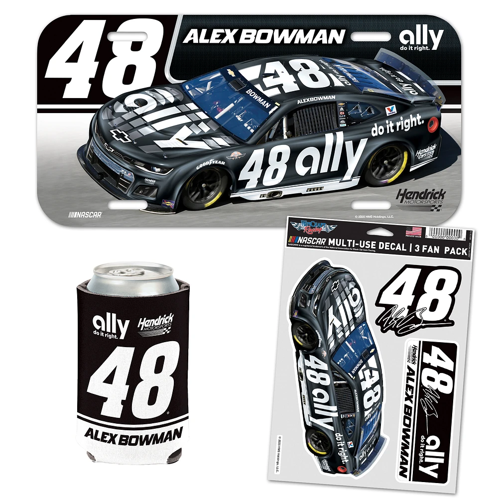 WinCraft Alex Bowman Ally Darlington Throwback Three-Piece Fan Pack
